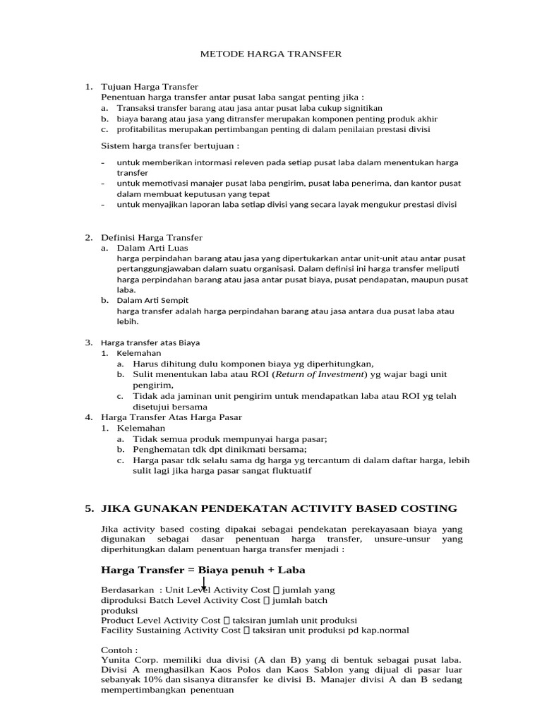 Metode Harga Transfer | PDF