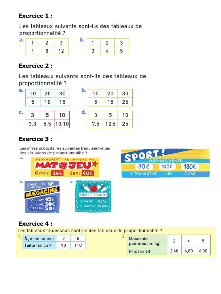 2 - Fiche Exercices 1 | PDF