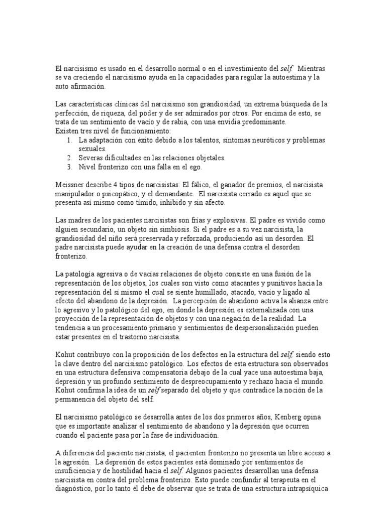 Masters On Narcisismo Depresion Estado De Animo