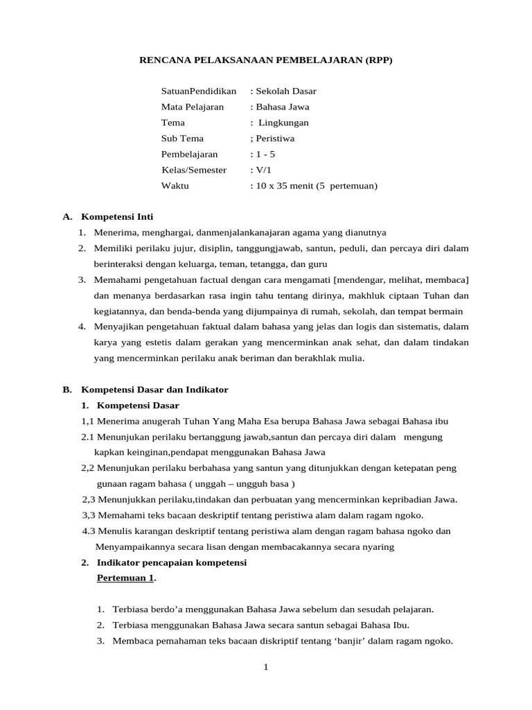 RPP Kls 5 Unit 3 | PDF