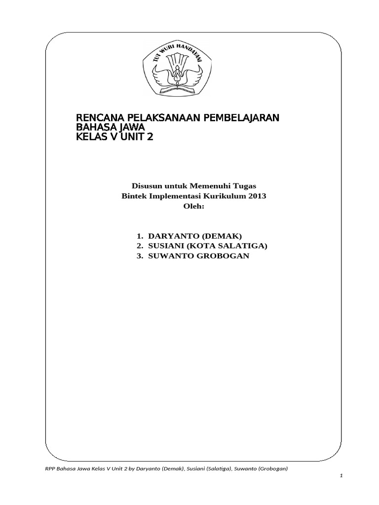 RPP Kls 5 Unit 2 | PDF
