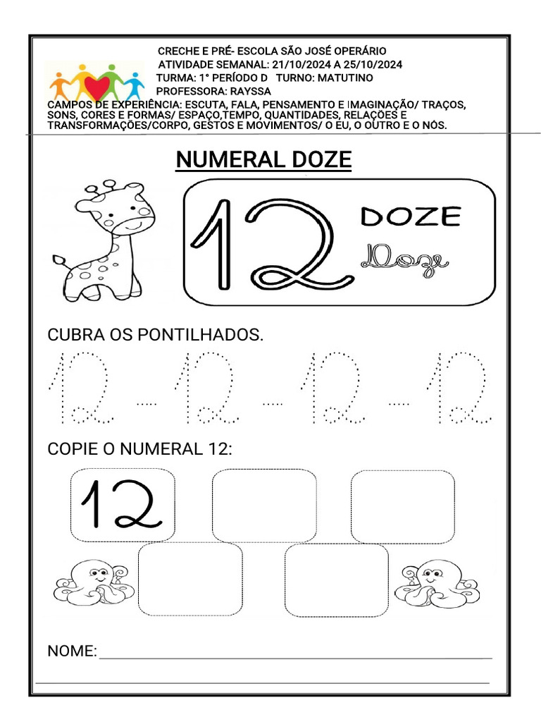 Atividade Numeral 12 | PDF
