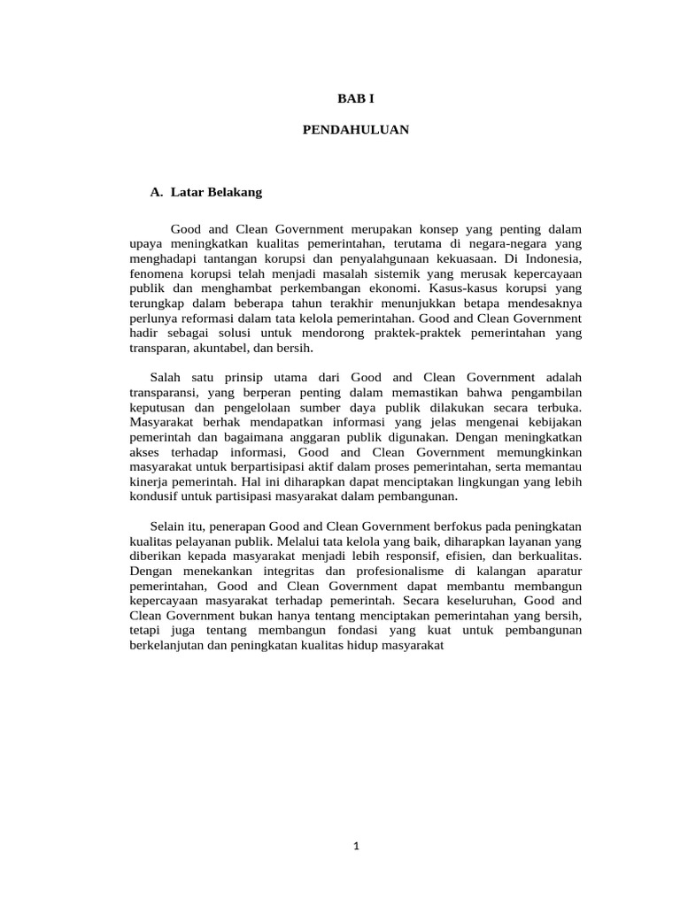 Makalah Good Government and Clean Government | PDF