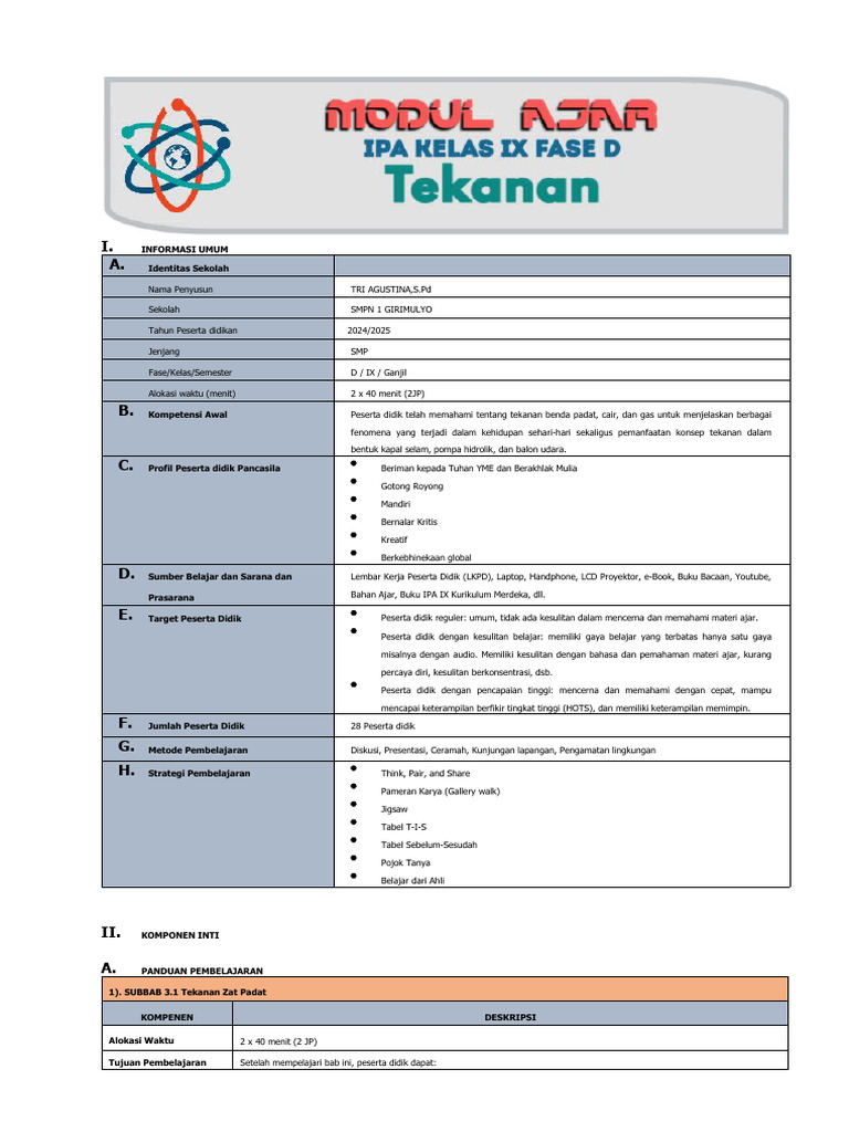 Ma Ipa KLS Ix - Bab Tekanan | PDF