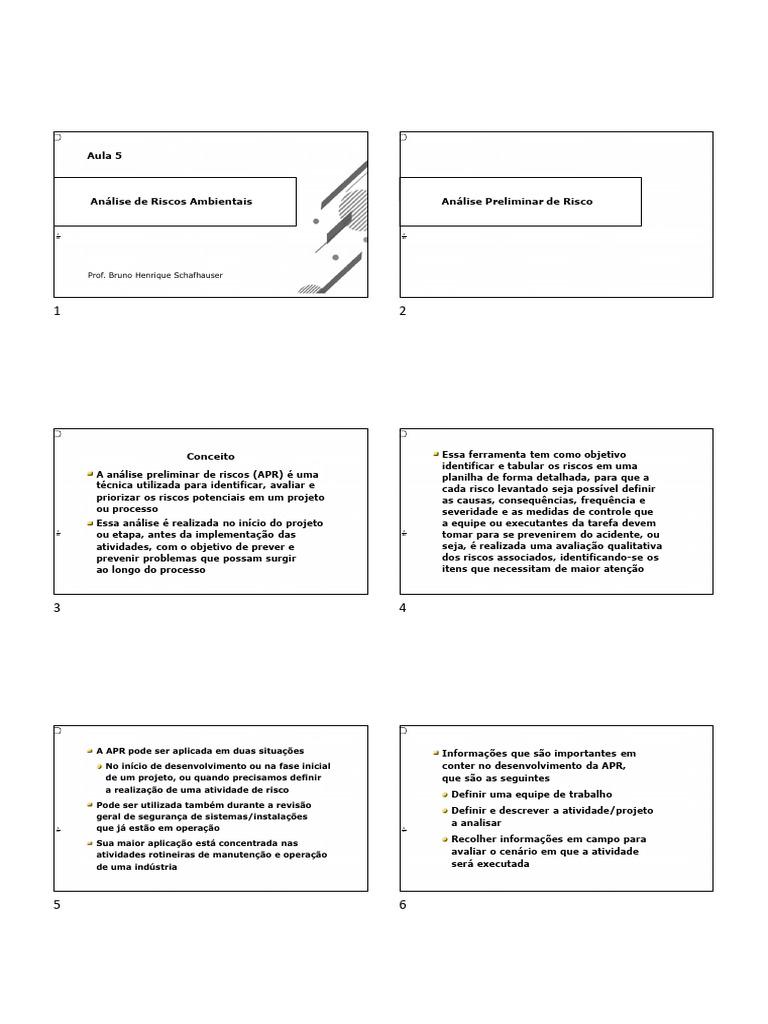 Análise de Riscos Ambientais e Técnicas | PDF | Avaliação de risco ...