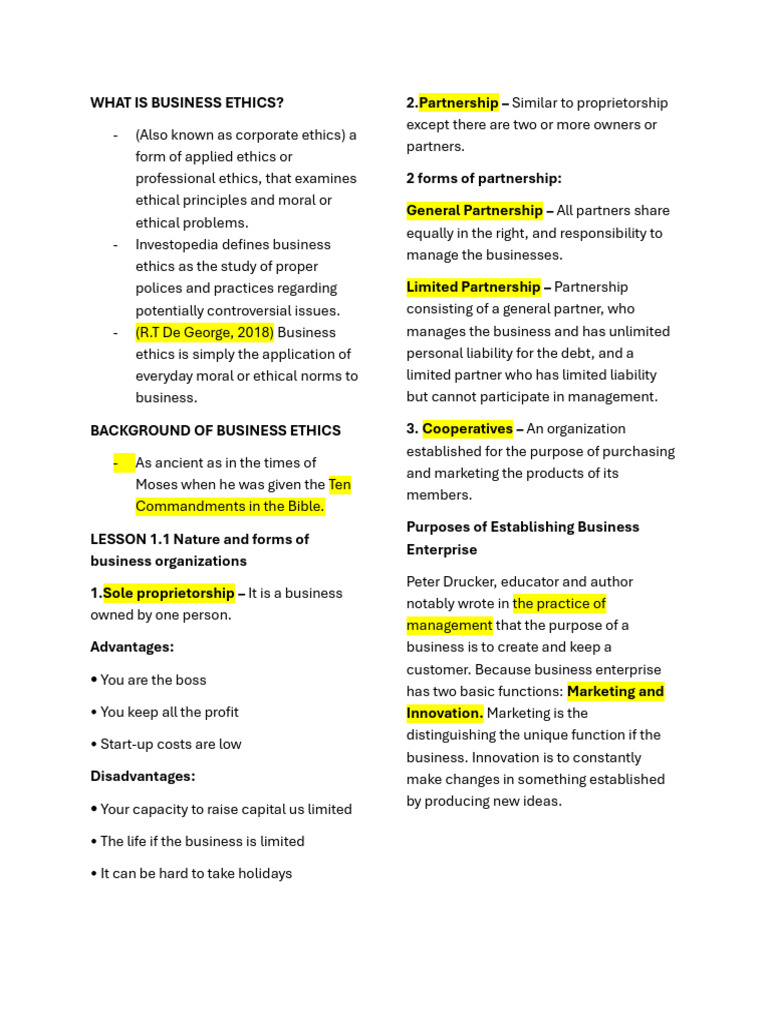 Business Ethics Reviewer | PDF