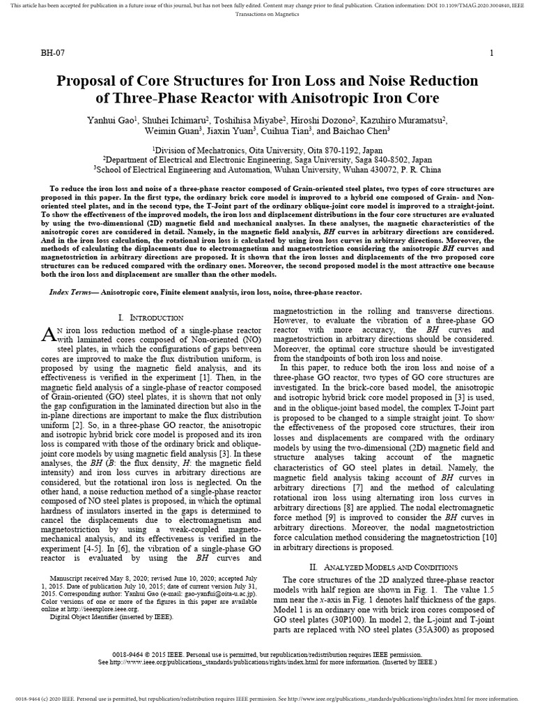Gao2020 - Proposal of Core Structures For Iron Loss and Noise Reduction ...