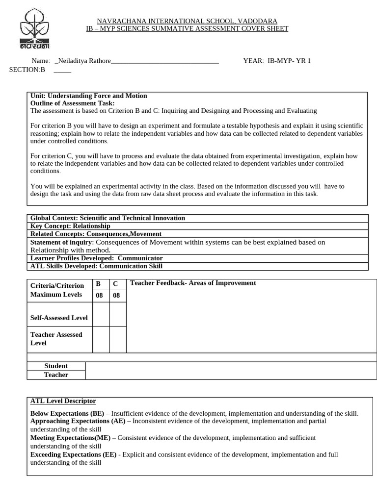 Criteria B and C - 24-25 | PDF