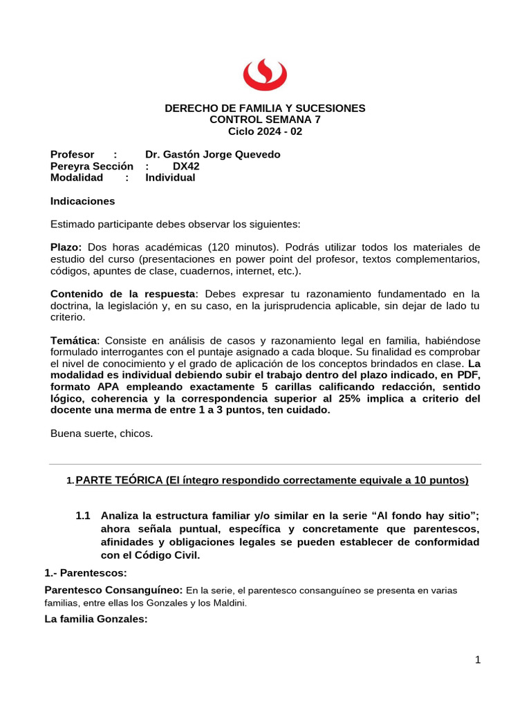 Control Semana 7 Familia 202402 | PDF