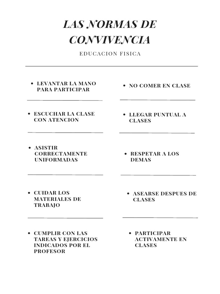 Las Normas de Convivencia | PDF