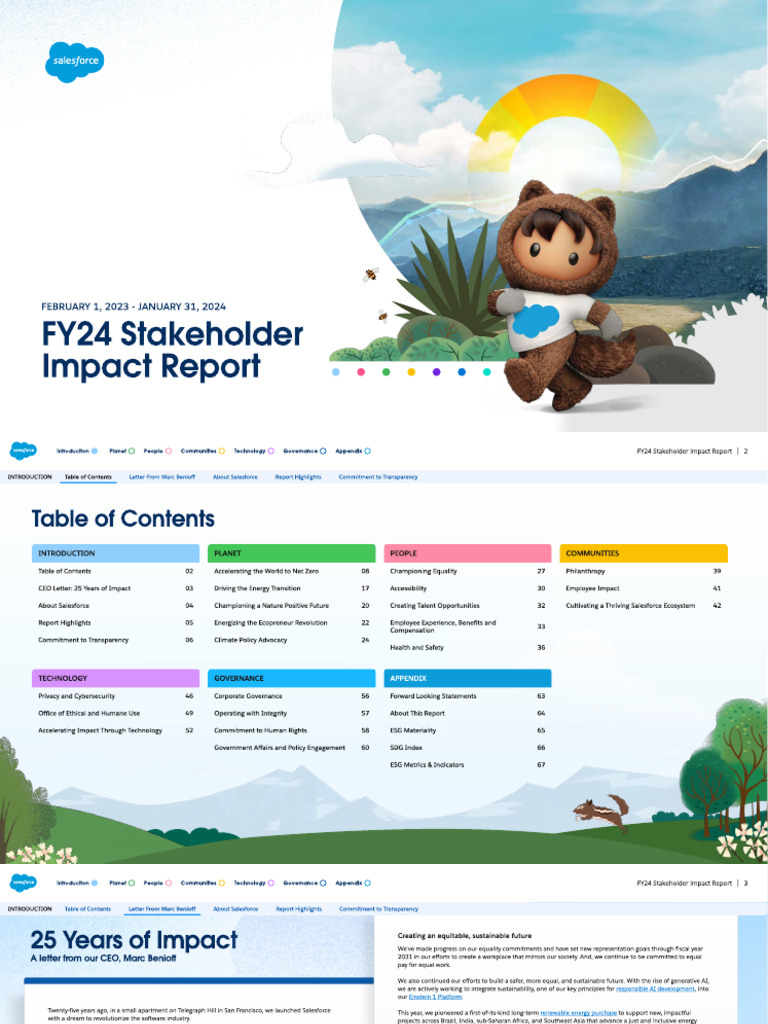 Salesforce Fy24 Stakeholder Impact Report | PDF
