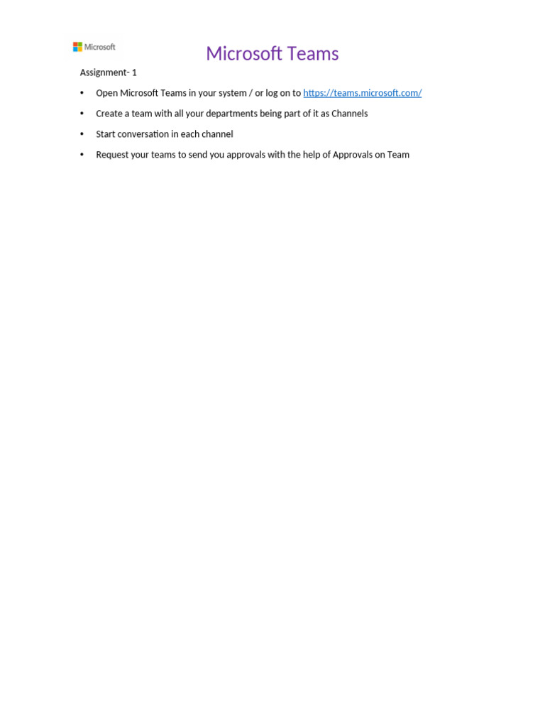 Microsoft Teams Assignment Guide | PDF