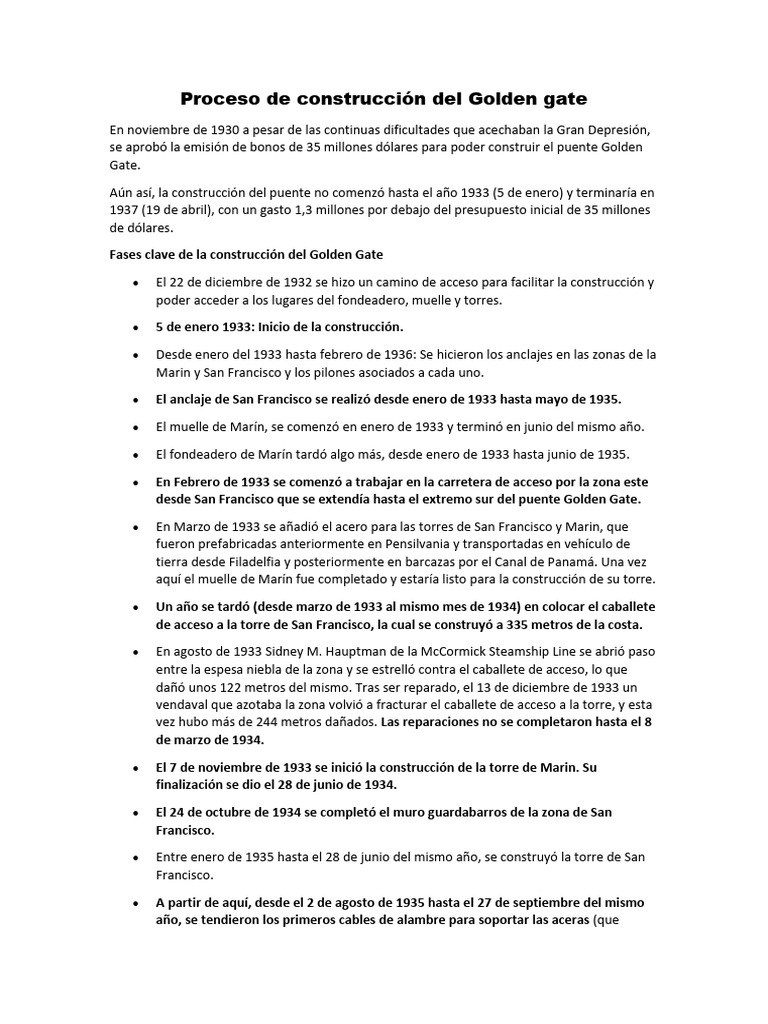 Proceso De Construcción Del Golden Gate Pdf 