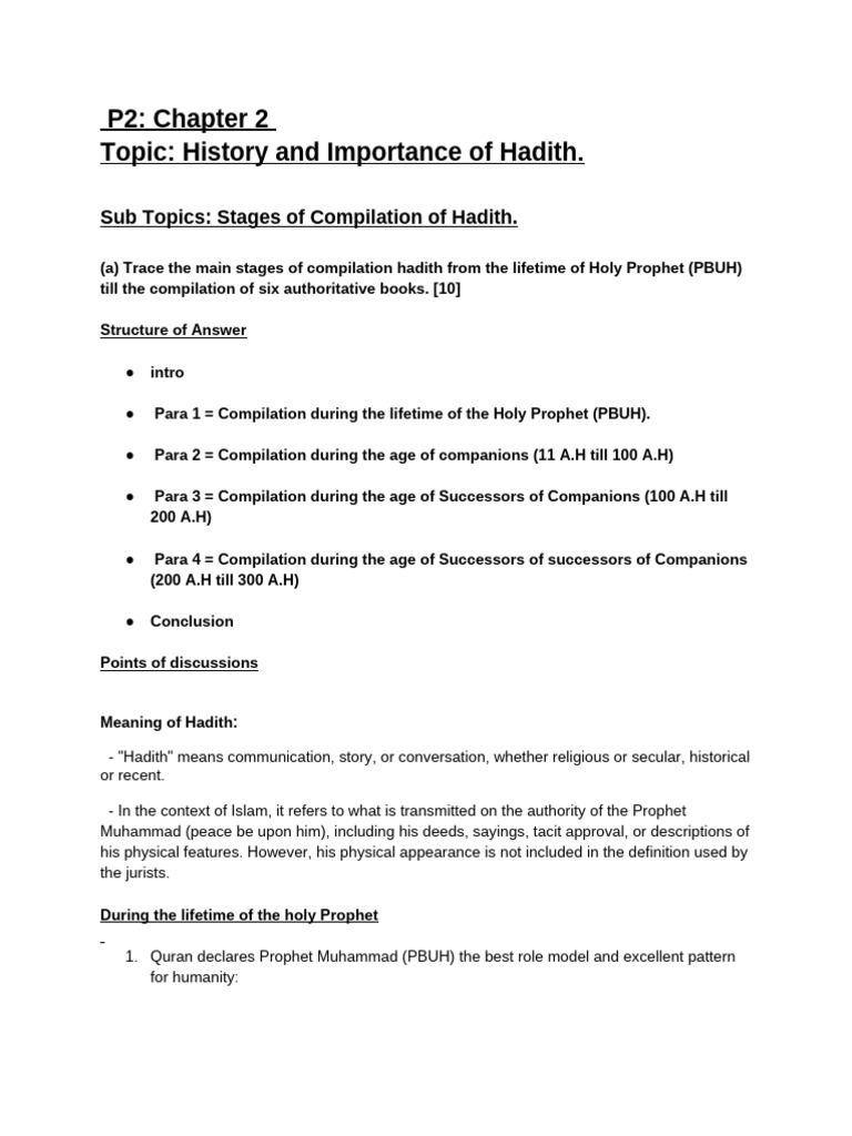 stages-of-compilation-of-hadith-pdf