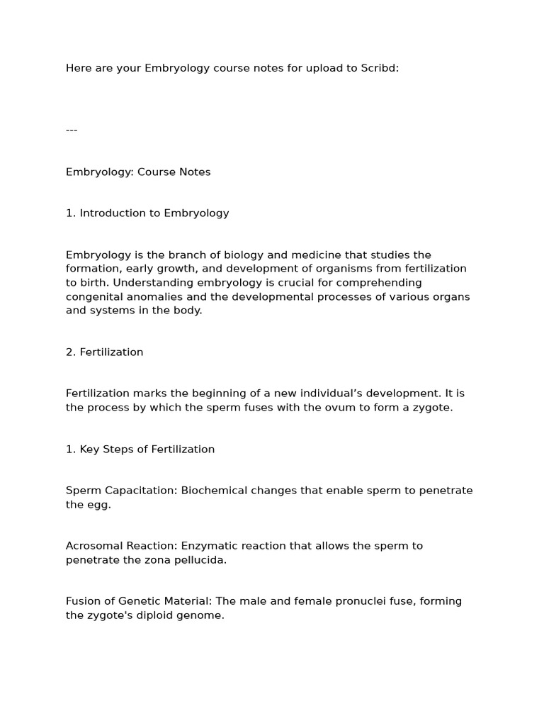 Embryology Course Notes Overview | PDF | Twin | Embryo