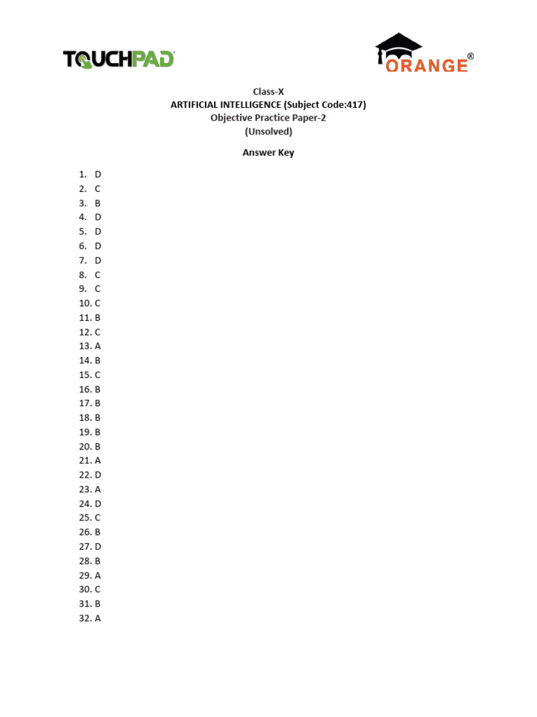 Touchpad qb ai class x objective ak pdf