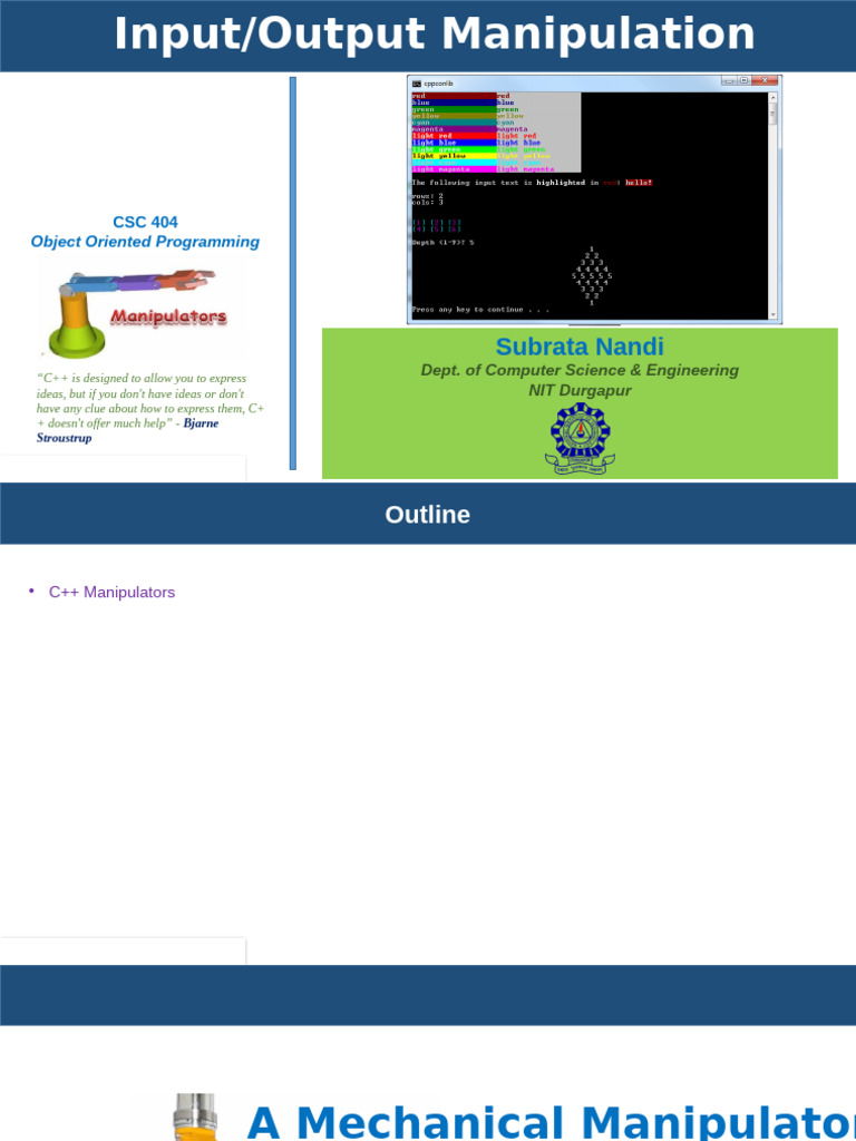 Lect 4 Manipulators | PDF