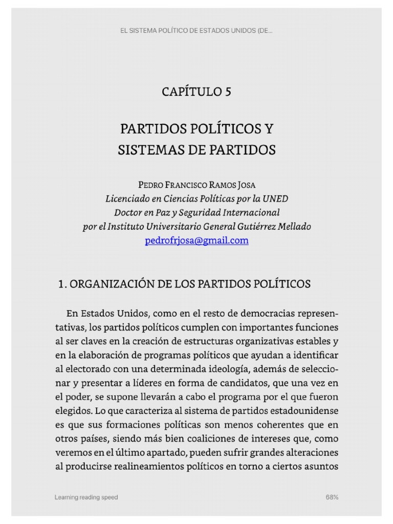 El Sistema Político de Estados Unidos. Rodríguez, Cap 5 | PDF