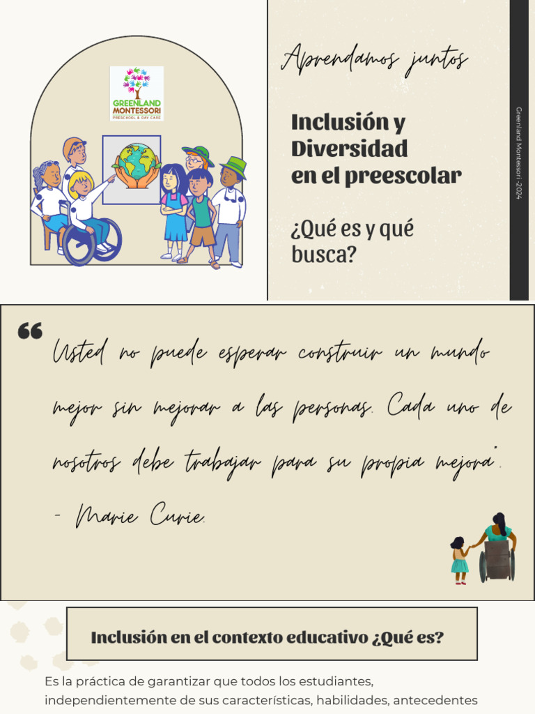 Inclusión y Diversidad en El Preescolar 1 | PDF