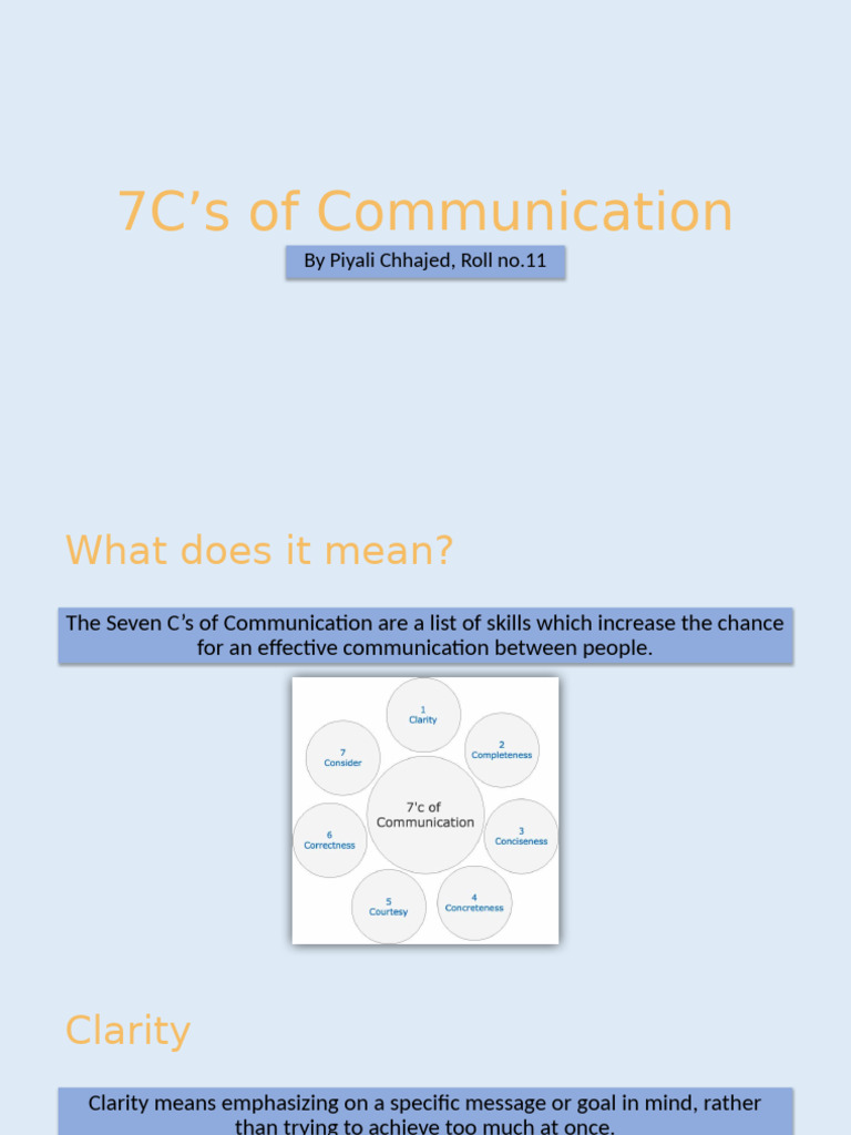 7C's of Communication | PDF