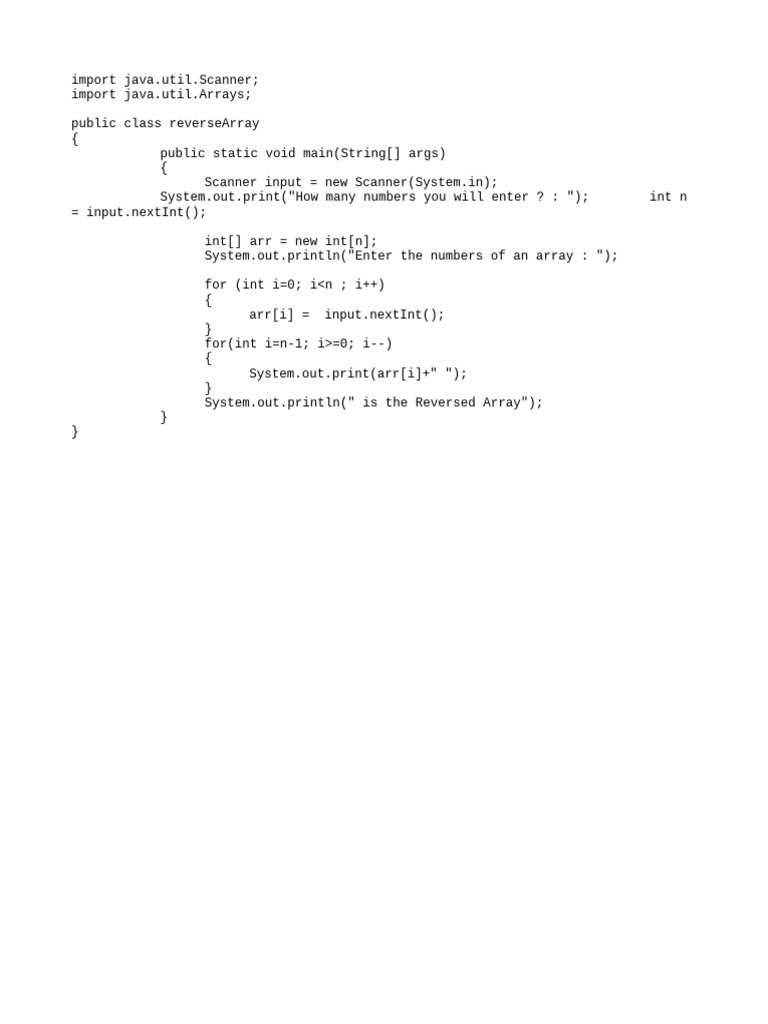 Reverse Array | PDF