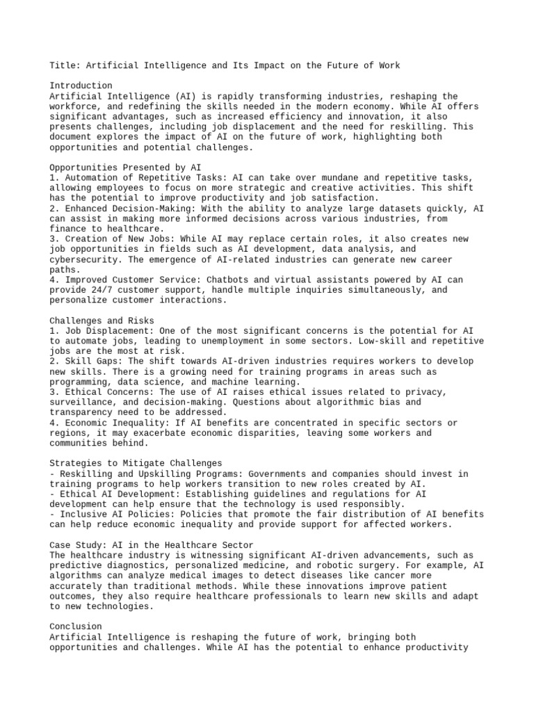 Ai And Future Of Work Pdf