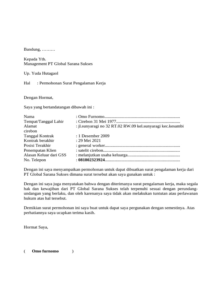 Form Permintaan Paklaring | PDF