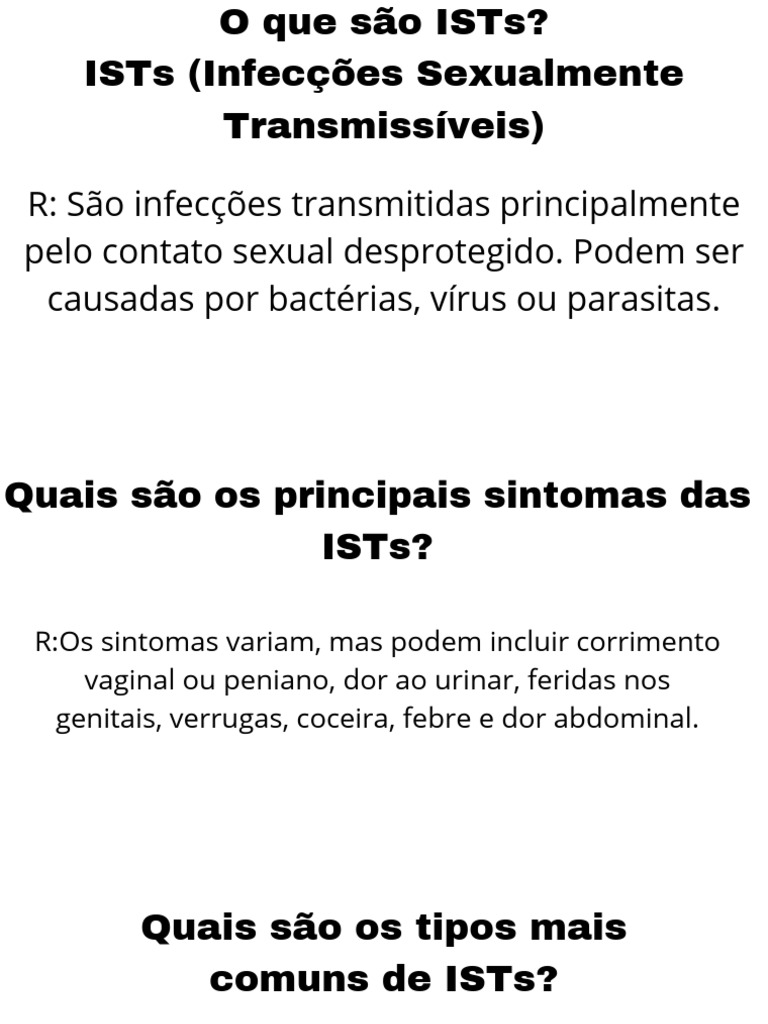O Que São ISTs ISTs (Infecções Sexualmente Transmissíveis)_20240912 ...