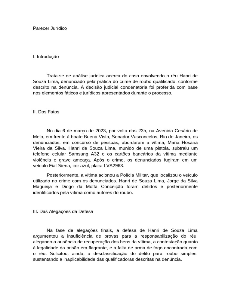 Parecer Jurídico Hanri | PDF