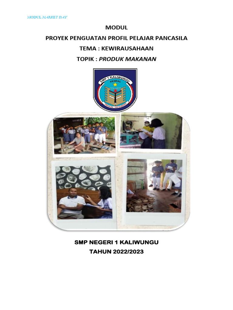 Modul Proyek Kewirausahaan Market Day Digabungkan Pdf