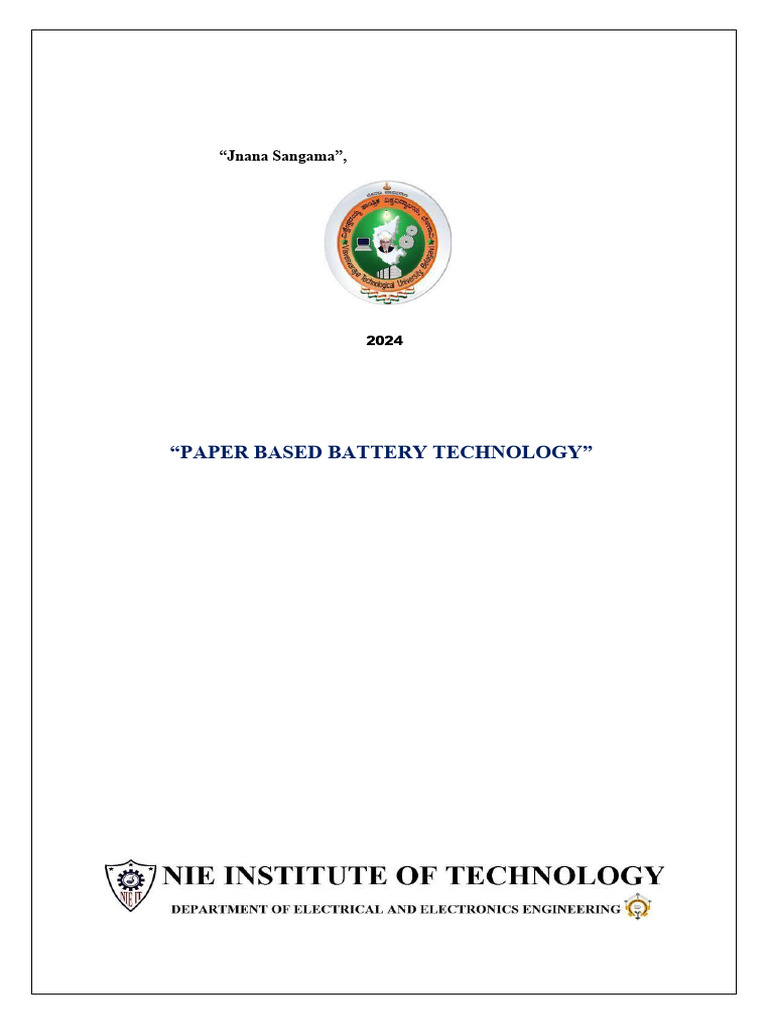 Paper Based Battery Technology Report | PDF | Anode | Electrode