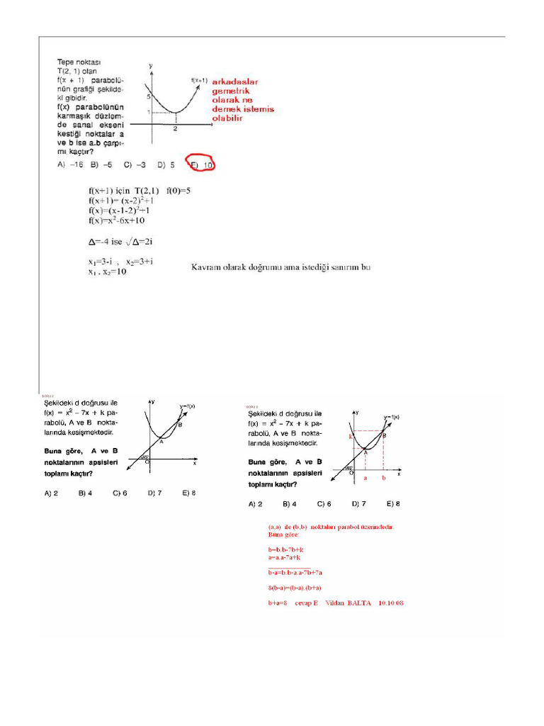 Parabol Ders Notu | PDF