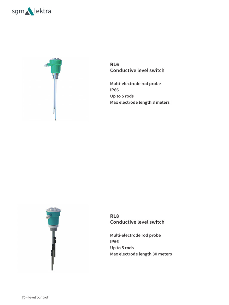 Conductive Level Switch: Multi-Electrode Rod Probe IP66 Up To 5 Rods ...