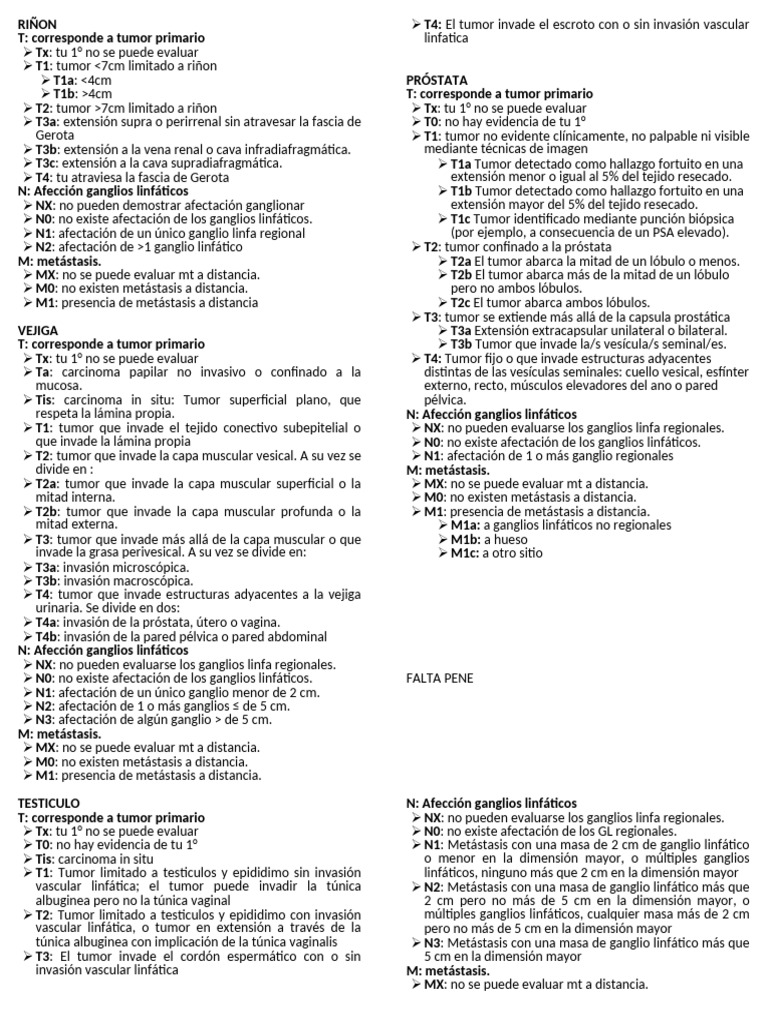 TNM Urología | PDF
