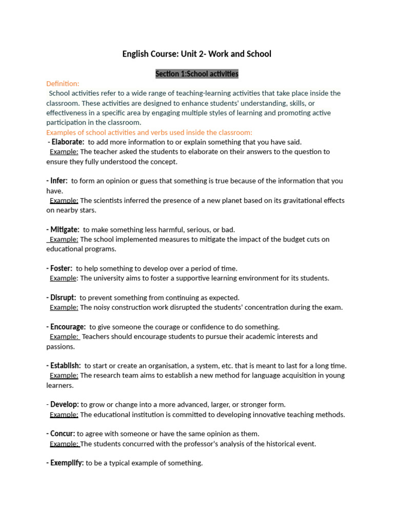 English Course - Unit 2 | PDF