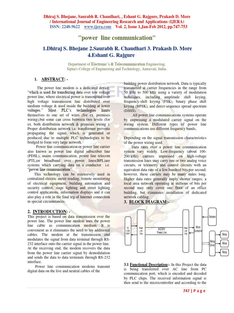 Power Line Communication Modem IC | PDF | Modulation | Technology ...