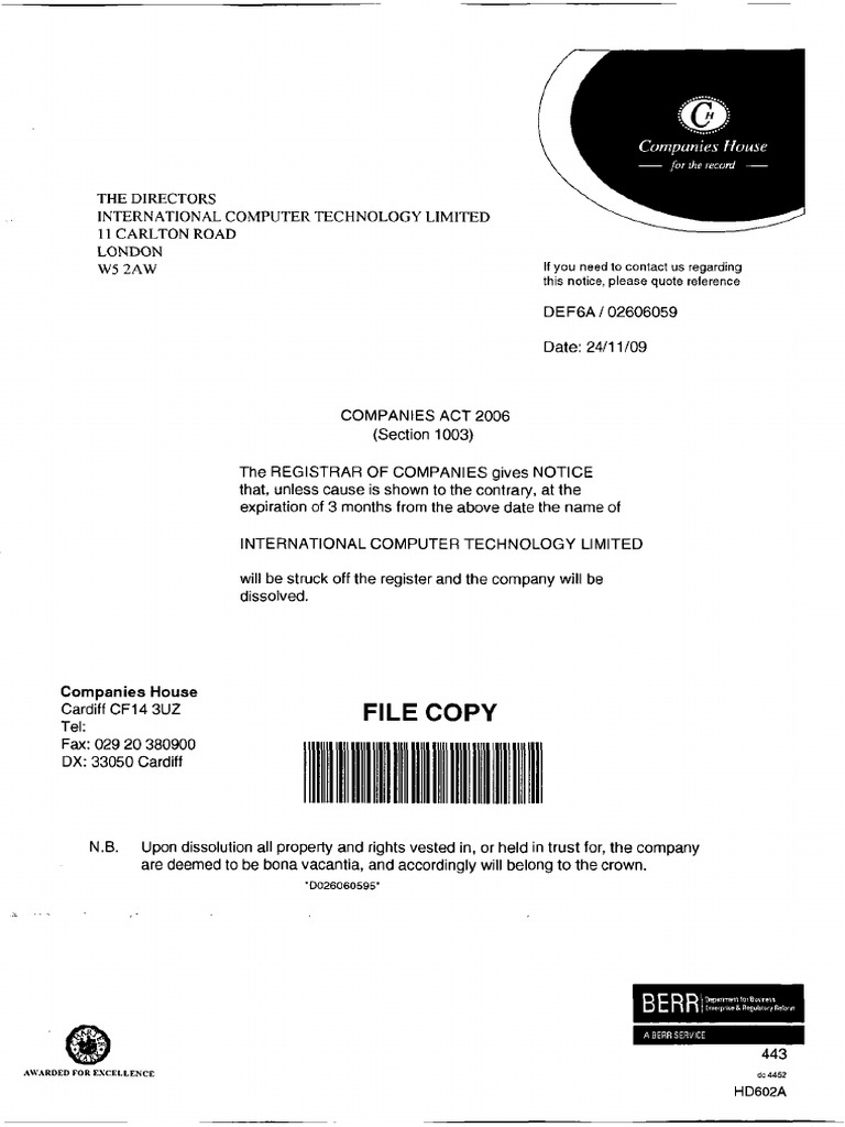 Companies house document pdf