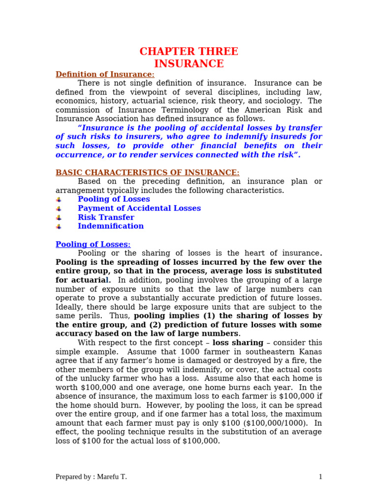 CH 3 Insurance | PDF
