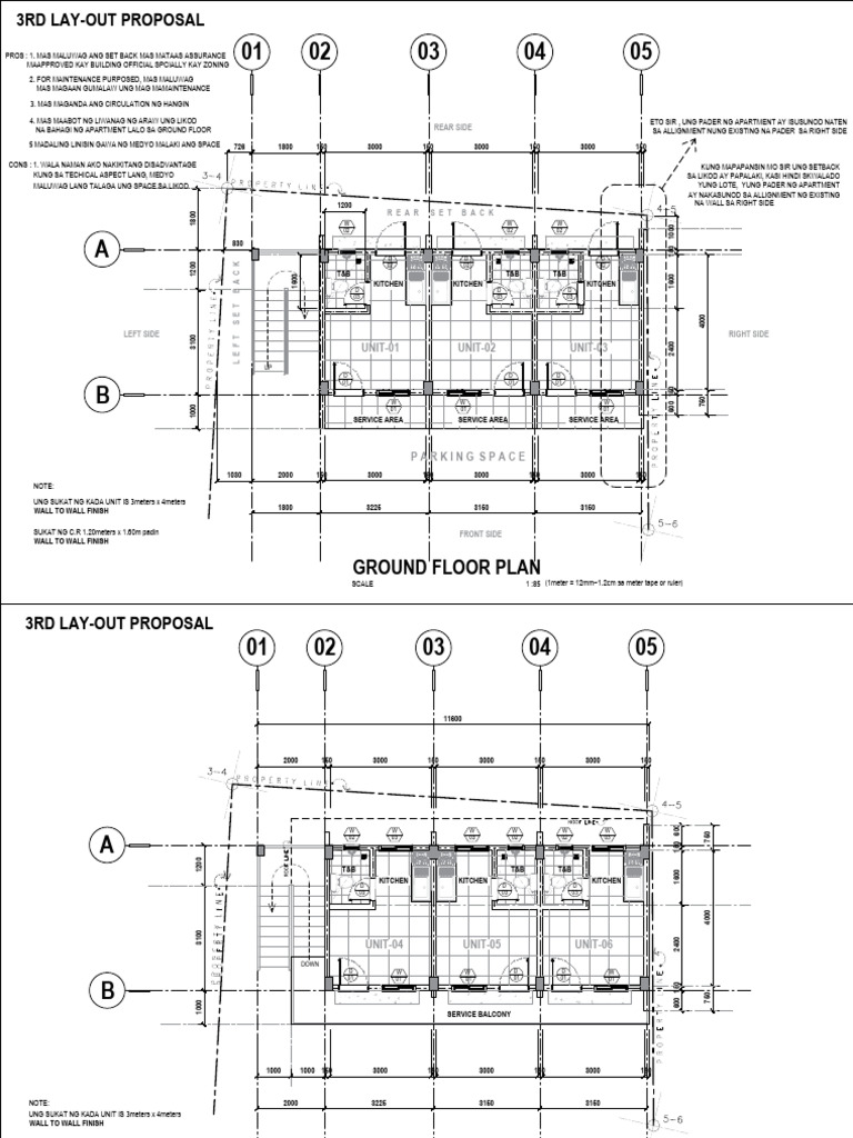 3rd Lay-Out Proposal 2 Storey Apartment Building Marilao Bulacan | PDF