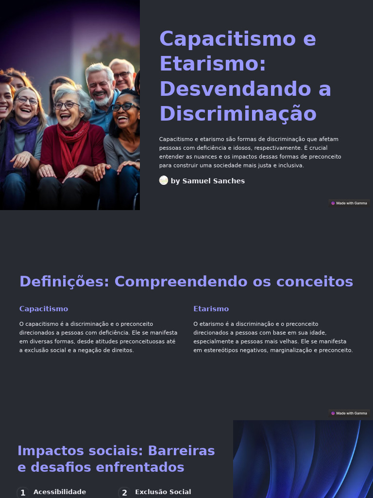 Capacitismo e Etarismo Desvendando A Discriminacao | PDF