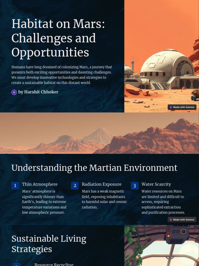 Habitat On Mars Challenges and Opportunities | PDF