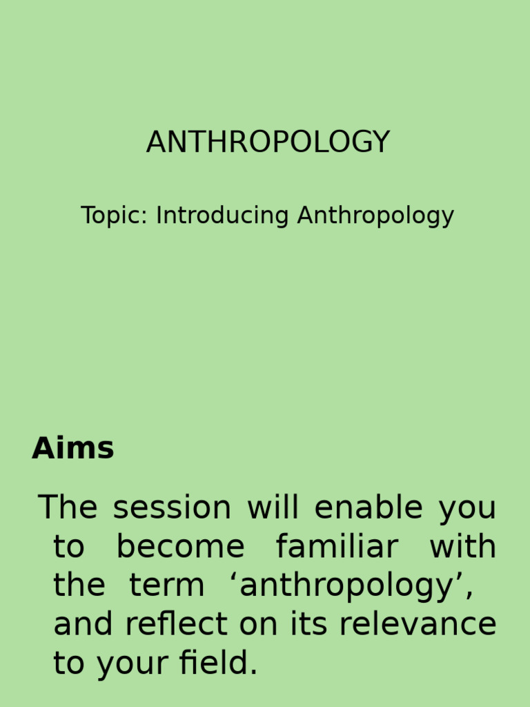 What Is Anthropology Pdf