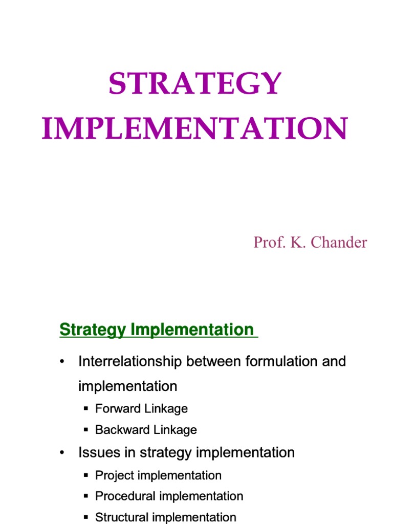 Strategy Implementation | PDF | Strategic Management | Marketing