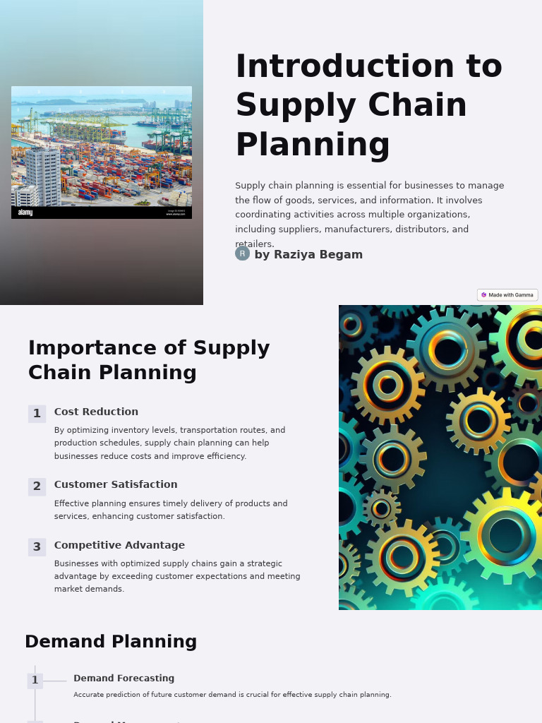 Introduction to Supply Chain Planning PDF