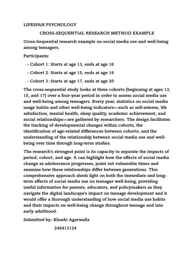Cross sequential method example j khushi pdf