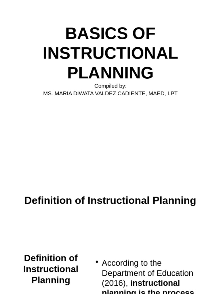 Pbeed 006 basics of instructional planning pdf