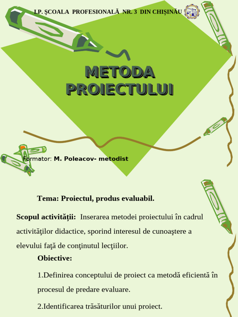 Metoda Proiectului | PDF