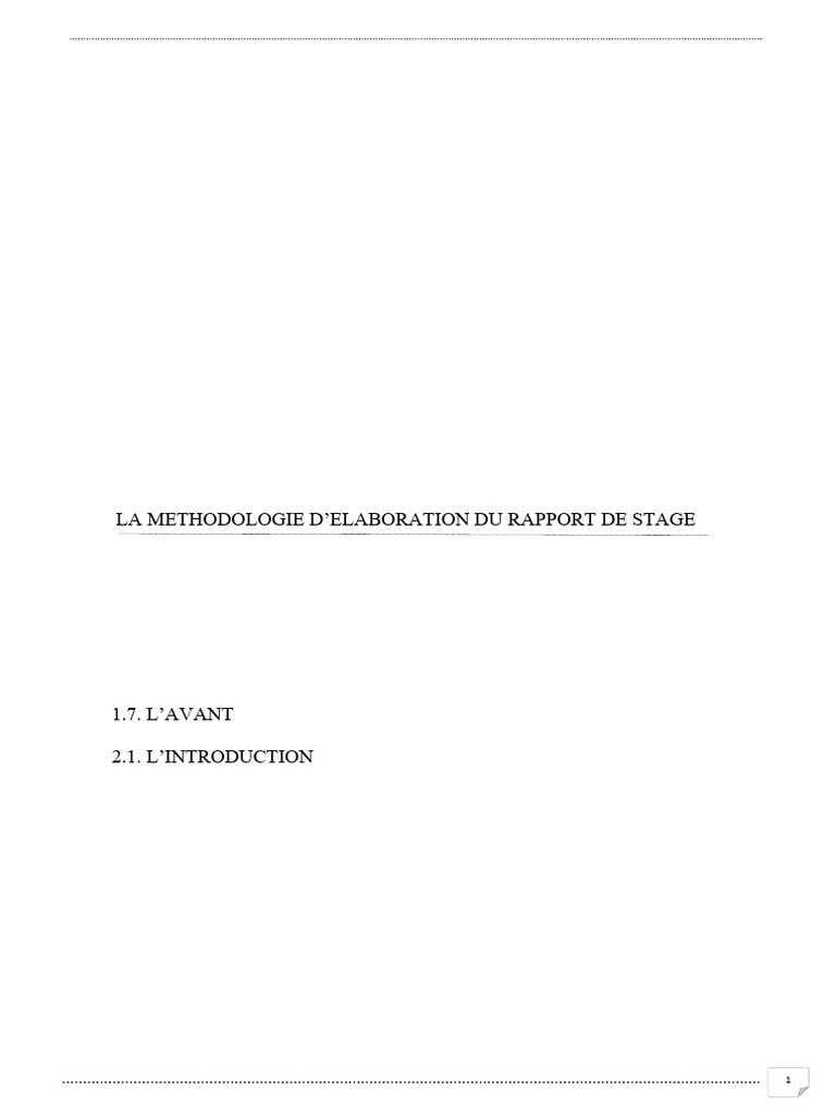 Élaboration d'un Rapport de Stage | PDF | Business | la communication