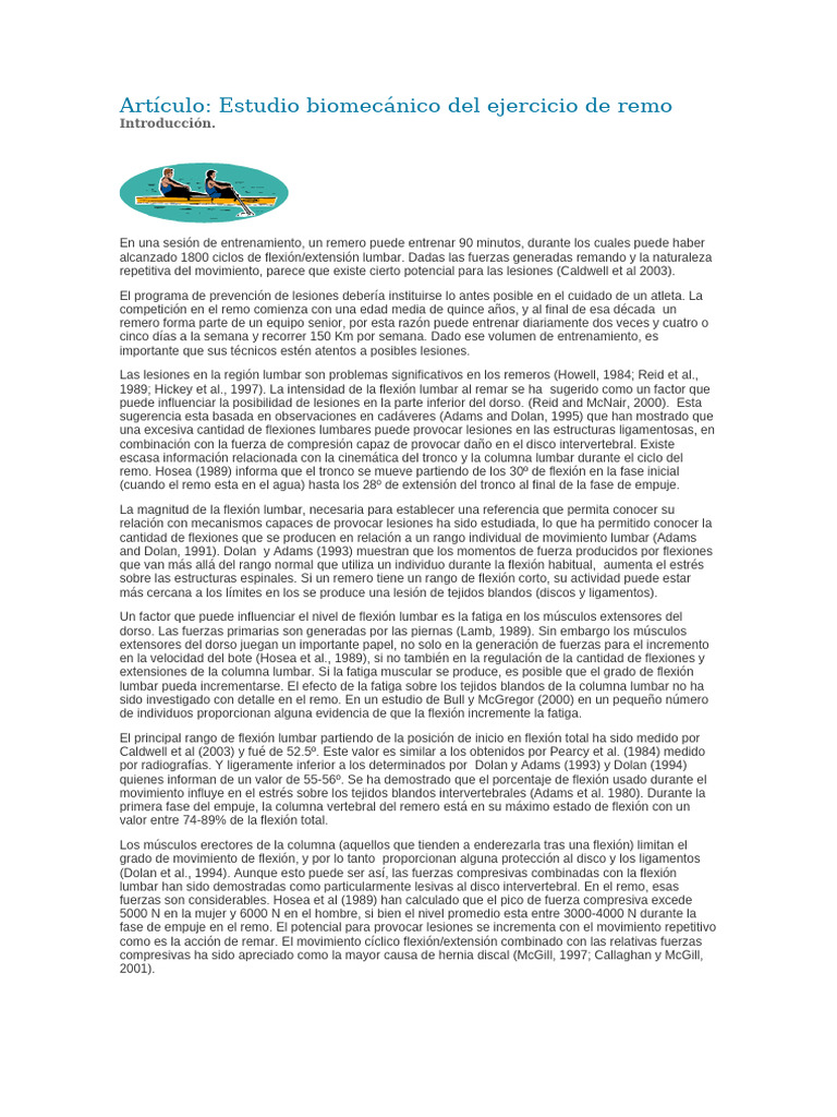 Biomecanica Del Remero | PDF