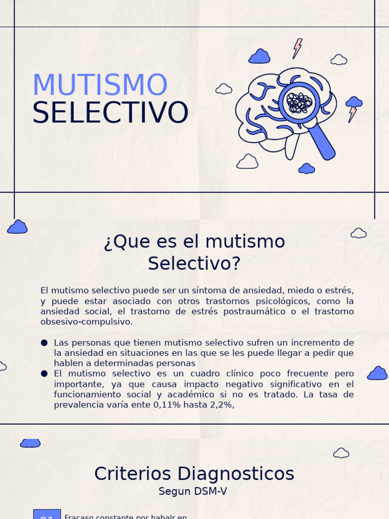 Mutismo Selectivo DSM-V | PDF